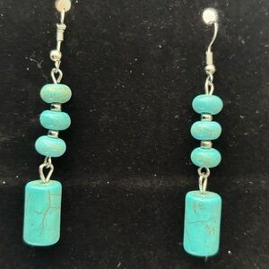 Turquoise Beaded Dangle Earrings